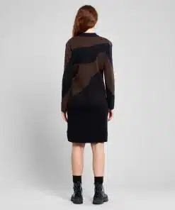 Dedicated Dress Lo Flowy Blocks Black/Coffee Brown