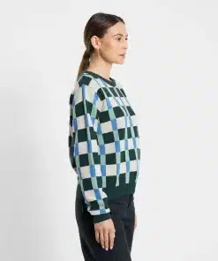 Dedicated Sweater Arendal Retro Check Dark Green