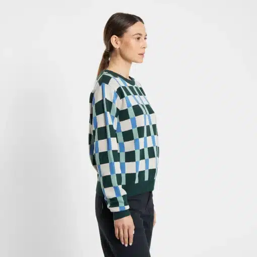 Dedicated Sweater Arendal Retro Check Dark Green