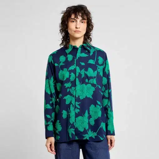 Dedicated Shirt Kosta Duotone Floral Green