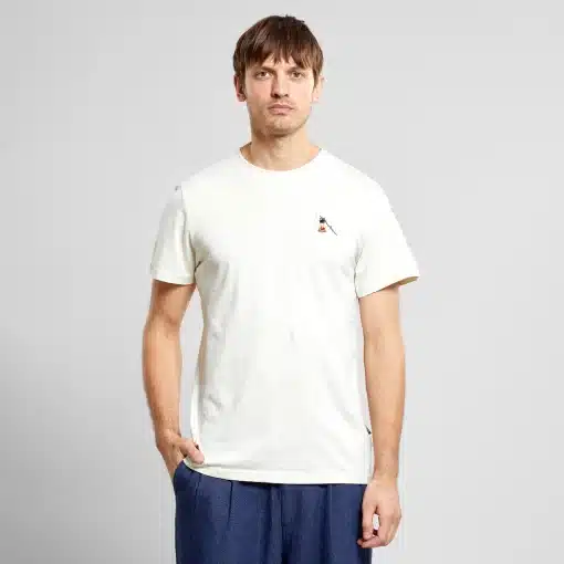 Dedicated T-shirt Stockholm Hot Coffee Emb Oat White