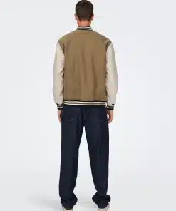 Only & Sons Jason Varsity Jacket Tobacco Brown