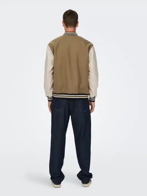 Only & Sons Jason Varsity Jacket Tobacco Brown