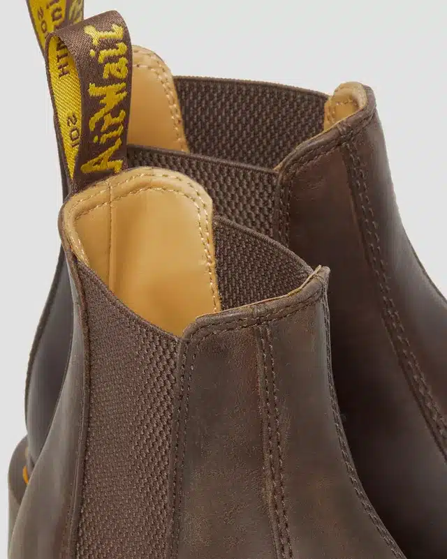 Buy Dr. Martens 2976 Yellow Stitch Grazy Horse Chelsea Boots Scandinavian Fashion Store