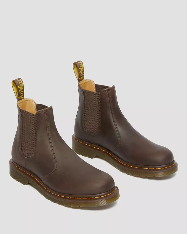 Buy Dr. Martens 2976 Yellow Stitch Grazy Horse Chelsea Boots Scandinavian Fashion Store