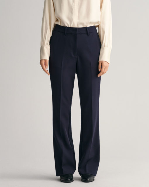 Gant Woman Slim Flare Slack Pants Evening Blue