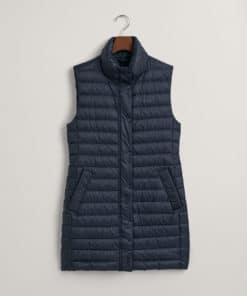 Gant Woman Light Down Long Vest Evening Blue