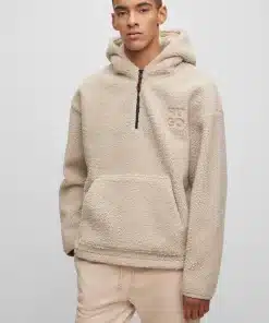 Hugo Dotato Fleece Hoodie Light Beige