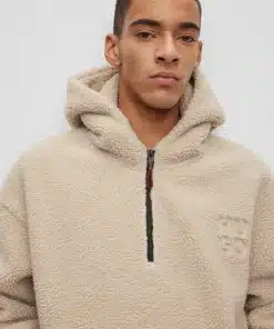 Hugo Dotato Fleece Hoodie Light Beige