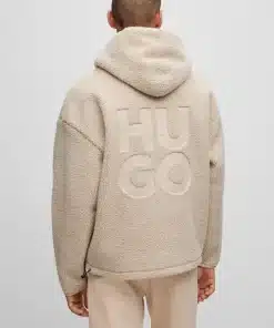Hugo Dotato Fleece Hoodie Light Beige