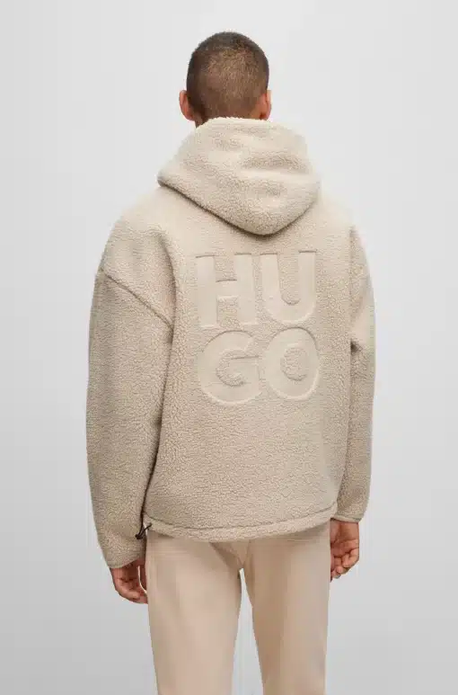 Hugo Dotato Fleece Hoodie Light Beige