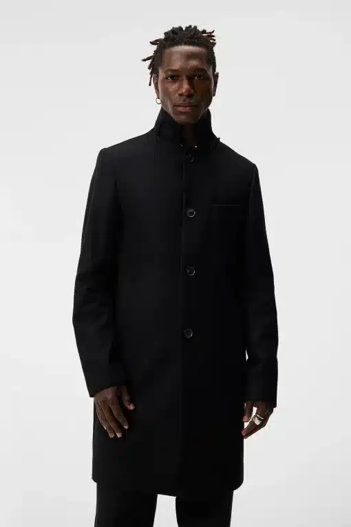 J.Lindeberg Holger Melton Wool Coat Black