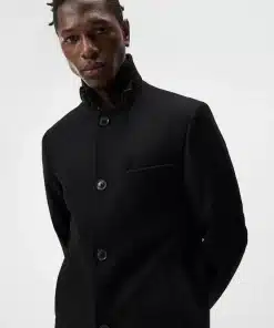 J.Lindeberg Holger Melton Wool Coat Black