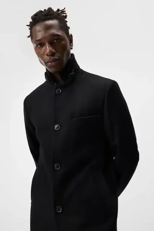 J.Lindeberg Holger Melton Wool Coat Black
