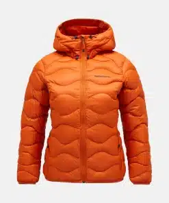 Peak Performance Helium Down Hood Jacket Women Gold Flame