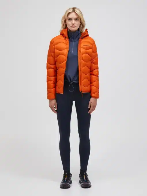 Peak Performance Helium Down Hood Jacket Women Gold Flame