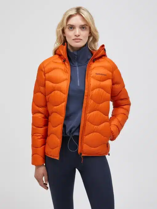 Peak Performance Helium Down Hood Jacket Women Gold Flame
