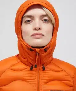 Peak Performance Helium Down Hood Jacket Women Gold Flame