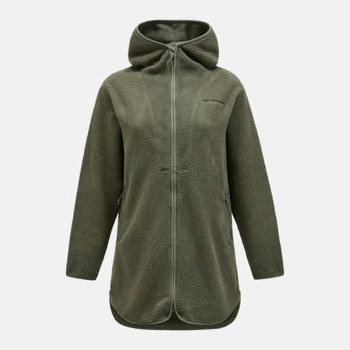 Peak Performance Pile Long Zip Women Pine Needle