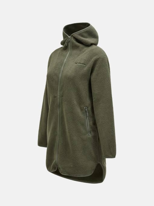 Peak Performance Pile Long Zip Women Pine Needle