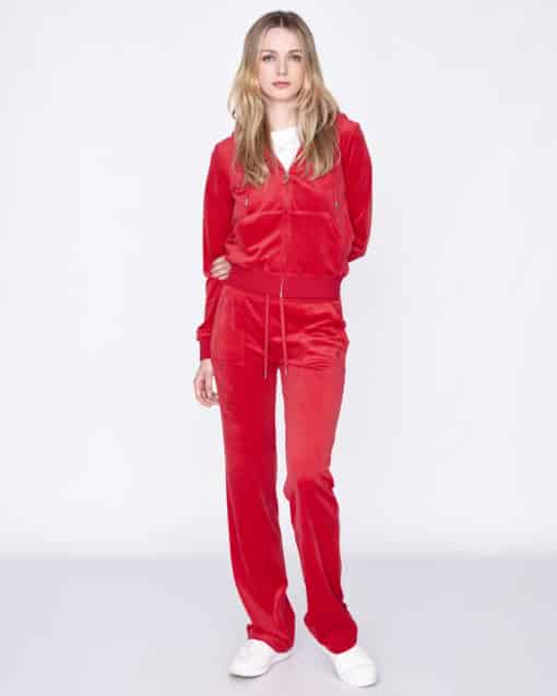 Juicy Couture Classic Velour Robertson Zip Hoodie Astor Red