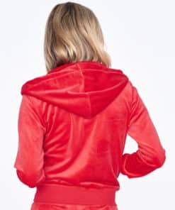 Juicy Couture Classic Velour Robertson Zip Hoodie Astor Red