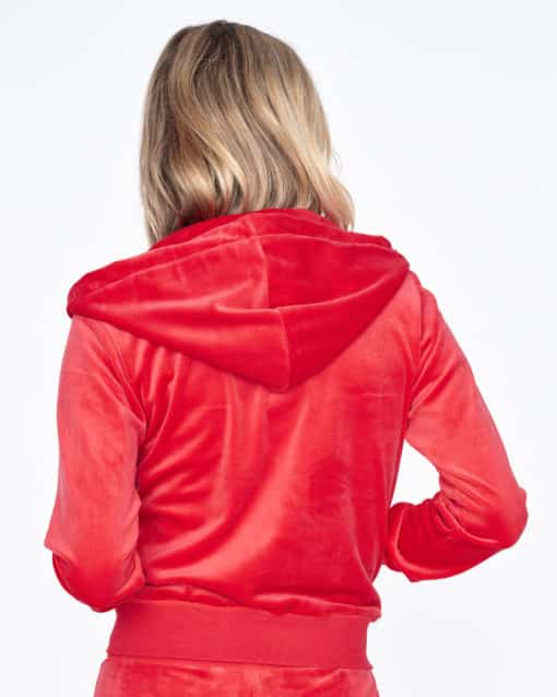 Juicy Couture Classic Velour Robertson Zip Hoodie Astor Red