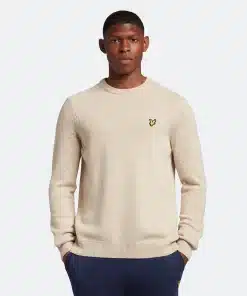Lyle & Scott Crew Neck Lambswool Blend Jumper Taupe Marl