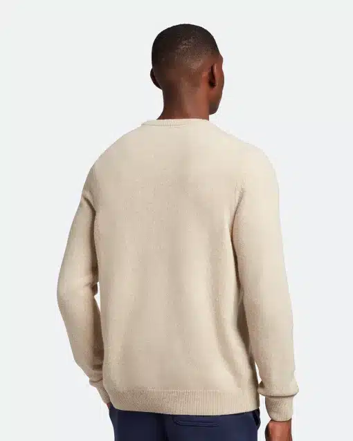 Lyle & Scott Crew Neck Lambswool Blend Jumper Taupe Marl