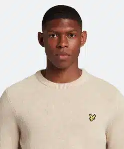 Lyle & Scott Crew Neck Lambswool Blend Jumper Taupe Marl