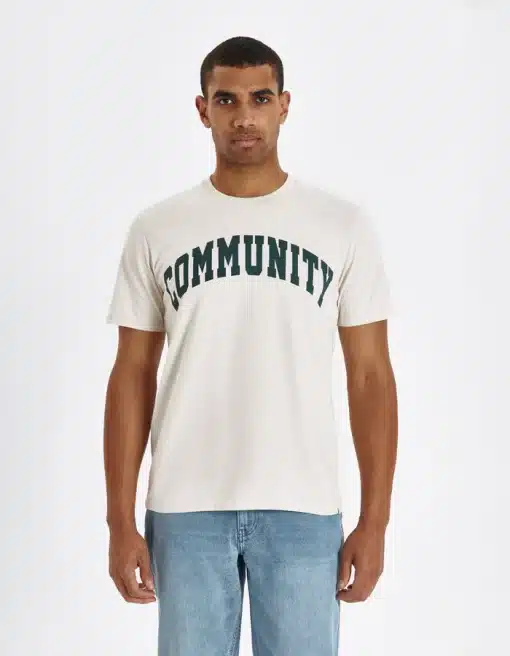 Les Deux Deacon T-Shirt Ivory/Pine Green