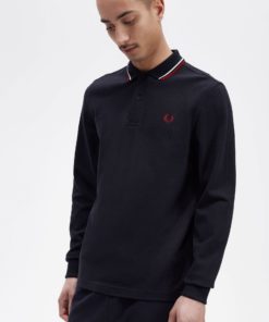 Only & Sons Twin Tipped Ls Shirt Navy / Snow White / Burnt Red