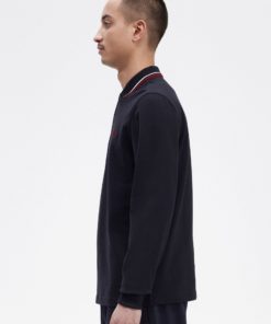 Only & Sons Twin Tipped Ls Shirt Navy / Snow White / Burnt Red
