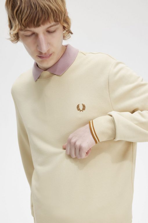 Fred Perry Crew Neck Sweatshirt Oatmeal