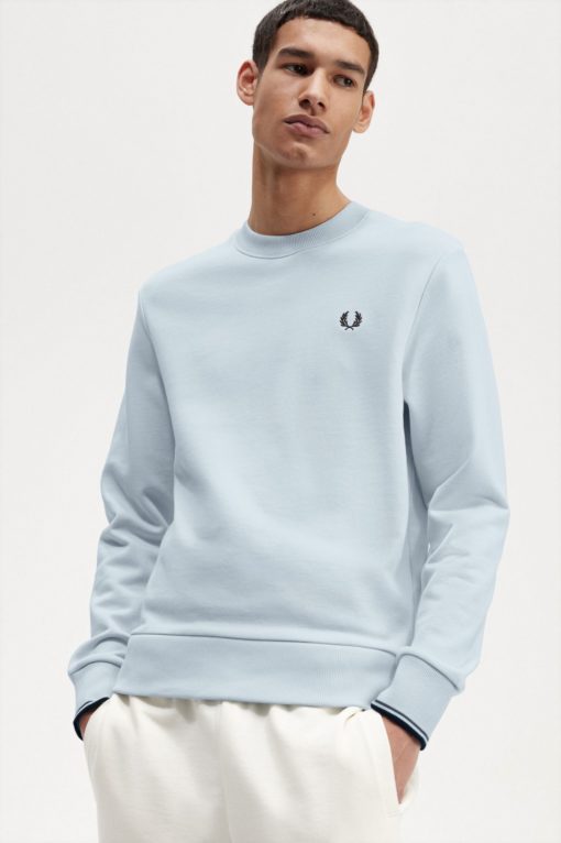 Fred Perry Crew Neck Sweatshirt Light Ice