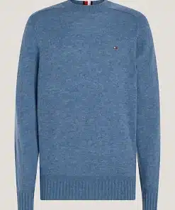 Tommy Hilfiger Merino Wool Crew Neck Jumper Faded Indigo
