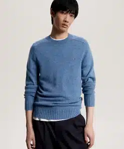Tommy Hilfiger Merino Wool Crew Neck Jumper Faded Indigo