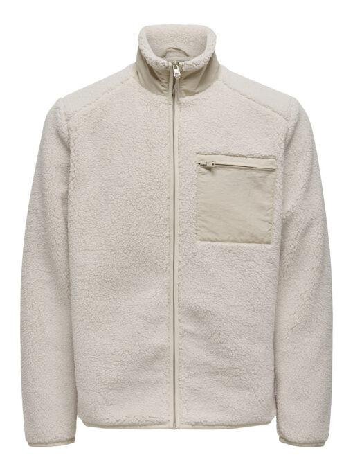 Only & Sons Dallas Sherpa Jacket Grey/Silver Lining