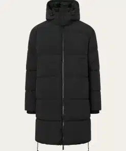 Knowledge Cotton Apparel Long Puffer Coat Black Jet