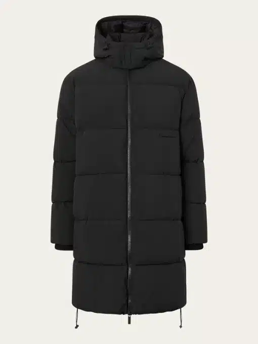 Knowledge Cotton Apparel Long Puffer Coat Black Jet
