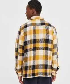 Knowledge Cotton Apparel Checked Overshirt Yellow Check