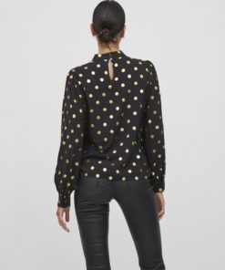 Vila Goldy Highneck Top Black