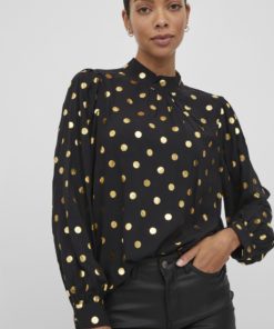 Vila Goldy Highneck Top Black