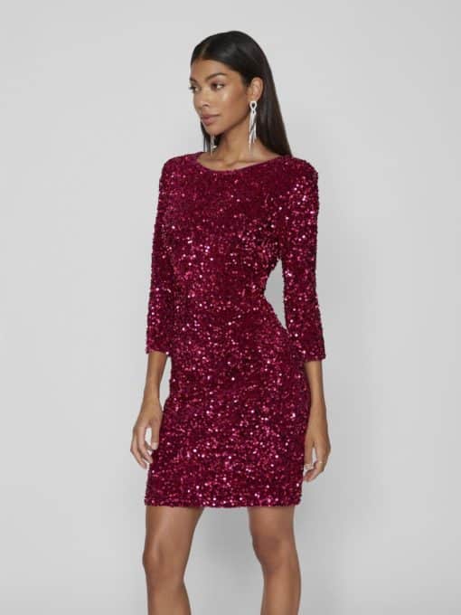 Vila Ylla Sequins Dress Pink Yarrow