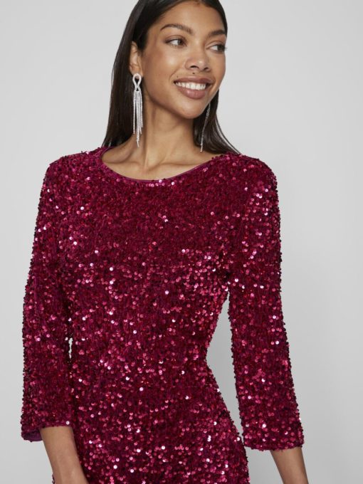 Vila Ylla Sequins Dress Pink Yarrow