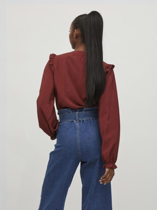 Vila Rasha Frill Top Fried Brick