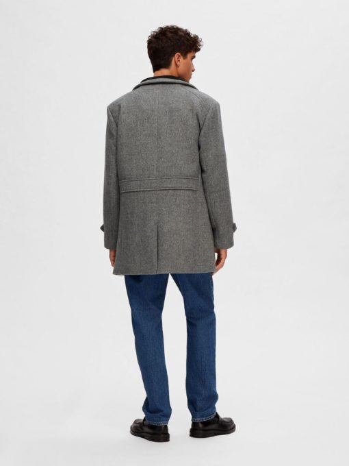 Selected Homme Wool Coat Light Grey Melange