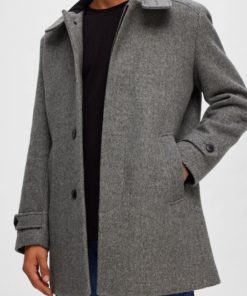 Selected Homme Wool Coat Light Grey Melange