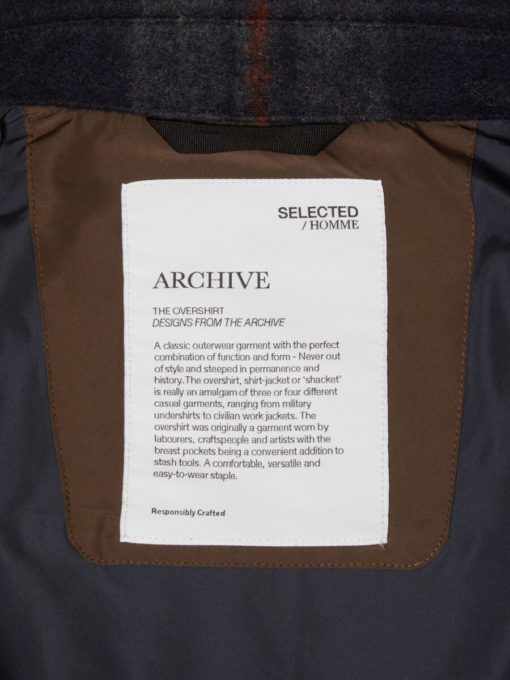 Selected Homme Archive Overshirt Jacket Navy Blazer
