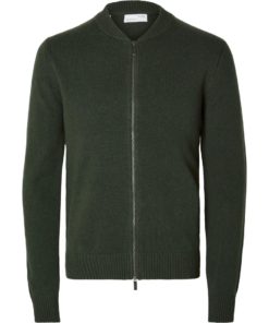 Selected Homme Newcoban Zip Cardigan Forest Green